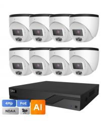 Комплект IP-відеонагляду на 8 камер TVT IP-Video Kit 8x4Mp (T) PoE: 8 купольних 4Mp віде