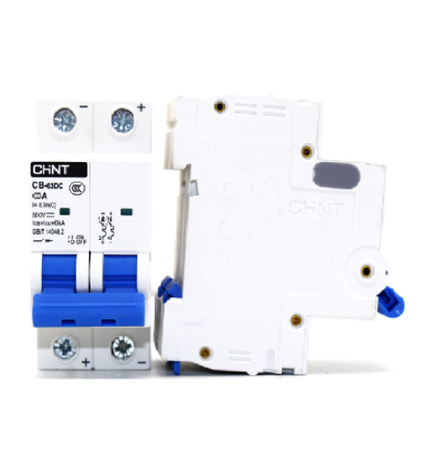Двополюсний автомат постійного струму CHNT CB-63DC 2P 20A, DC500V, 6kA, DIN, 86*36*49.5mm