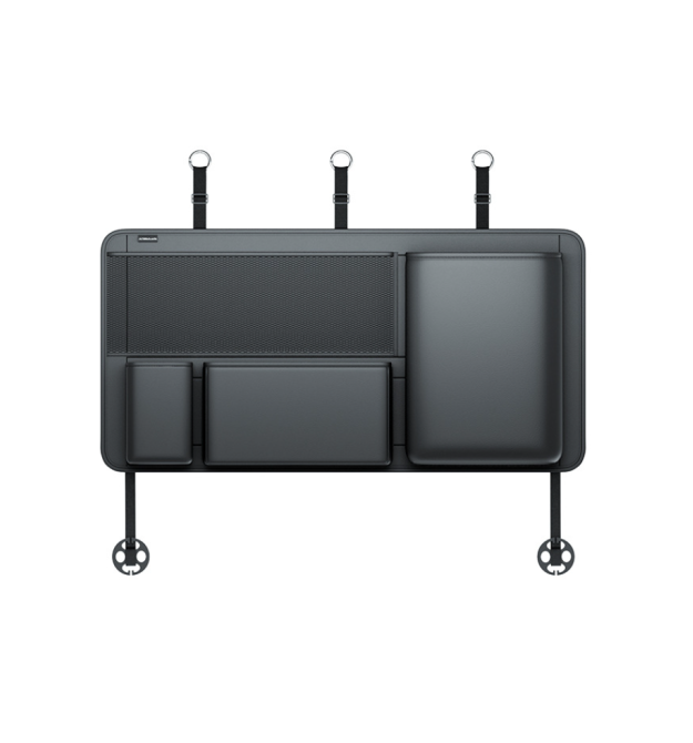 Автомобільний органайзер CABULE у багажник, 91x45см, кріплення до задніх сидінь ременями, 4 відділень, PV-шкіра, чорний