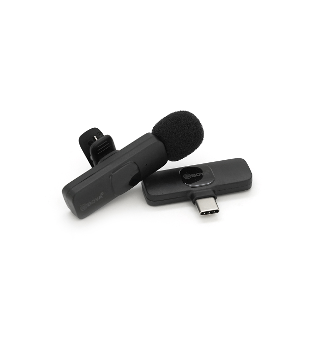 Петличний бездротовий мікрофон BOYA BY-MW3, роз&aposєм Type-C, вбудований акумулятор 80 mAh, Black, Box