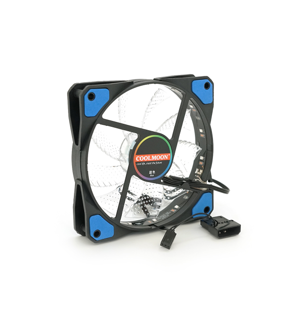 Кулер корпусний 12025 DC sleeve fan 3pin + 4pin - 120*120*25мм, 12V, 1100об - хв, Blue