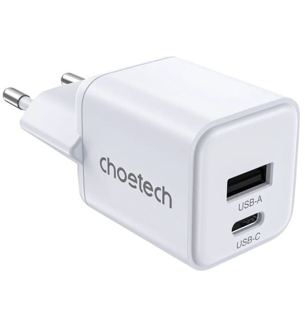 Адаптер Choetech PD5012 mini White PD30W GAN A+C