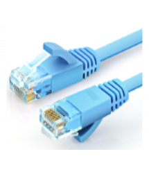 Патч-корд литой плоский WEEPDA, UTP, RJ45, Cat.6, 1m, синий