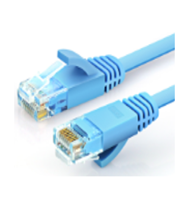 Патч-корд литой плоский WEEPDA, UTP, RJ45, Cat.6, 1m, синий