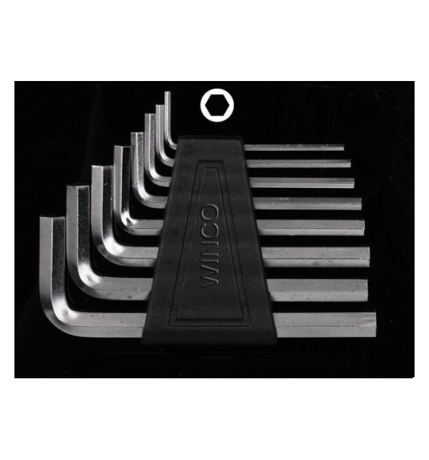 Набір шестигранних L-подібних ключів 8шт (1.5 - 2 - 2.5 - 3 - 4 - 5 - 5.5 - 6мм), 75г, черний