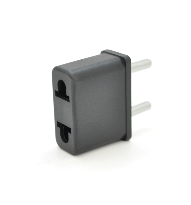 Перехідник на євророзетку, 125-250V, 6A, 500W, в упаковці 100 штук, ціна за штуку, Black