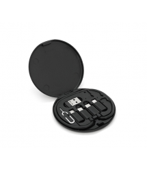 Кабель Data Cable Set, Type-C-Type-C+ перехідники (USB+Lighting+Micro), 60W, Black, довжина 0.2м, Case