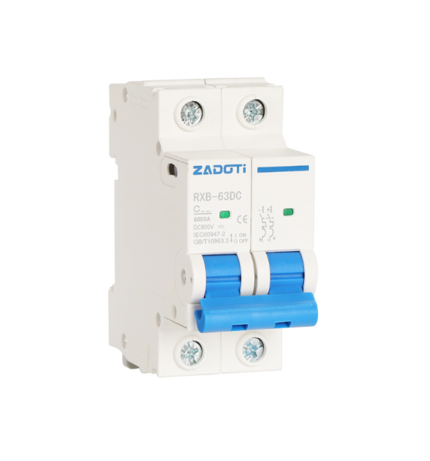 Автоматичний вимикач постійного струму ZADOTI RXB-63DC 2P C10 DC1000V, 10A, 6kA, DIN, 78*36*45mm