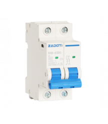 Автоматичний вимикач постійного струму ZADOTI RXB-63DC 2P C63 DC1000V, 63A, 6kA, DIN, 78*36*45mm