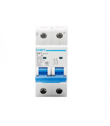 Двополюсний автомат постійного струму CHNT NB1-63DC 2P C6 DC500V, 6A, 6kA, DIN, 86*36*49.5mm