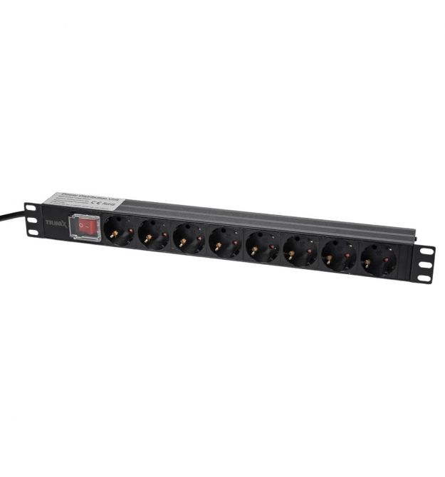 Блок розеток Trinix TRX-PDU/8M-16А Black