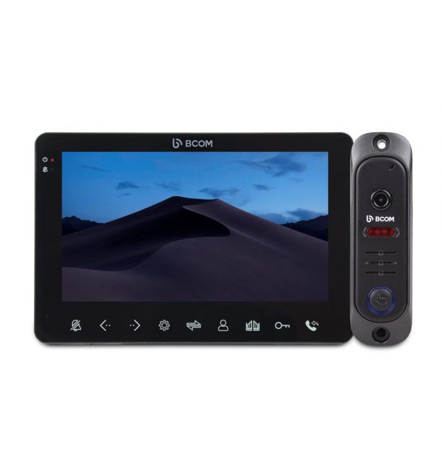 Комплект відеодомофона BCOM BD-780 Black Kit: відеодомофон 7" і відеопанель