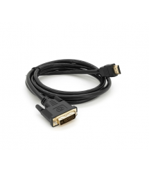 Кабель HDMI (тато)-DVI (тато) 1,5 метра без обплетення круглий, Black, Пакет, Q150