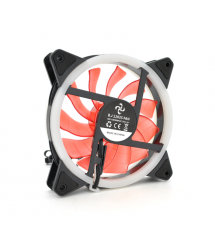 Кулер корпусний 12025 DC sleeve fan 3pin + 4pin - 120*120*25мм, 12V, 1200об - хв, Red, двосторонній