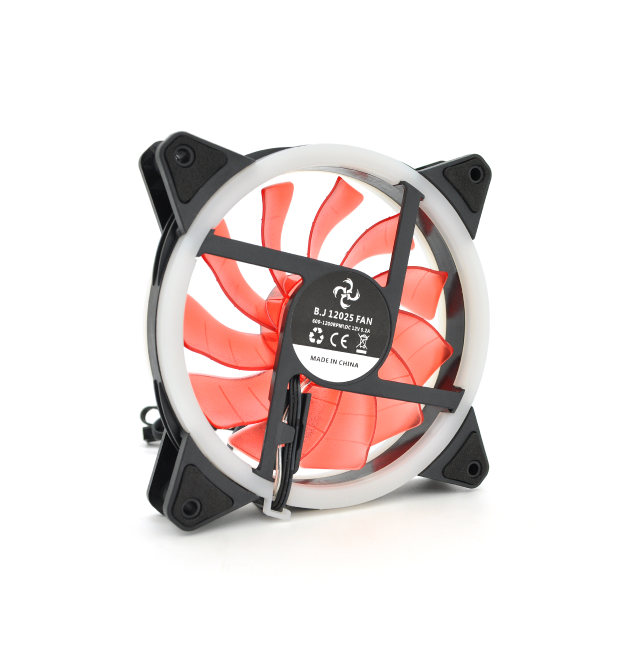 Кулер корпусний 12025 DC sleeve fan 3pin + 4pin - 120*120*25мм, 12V, 1200об - хв, Red, двосторонній
