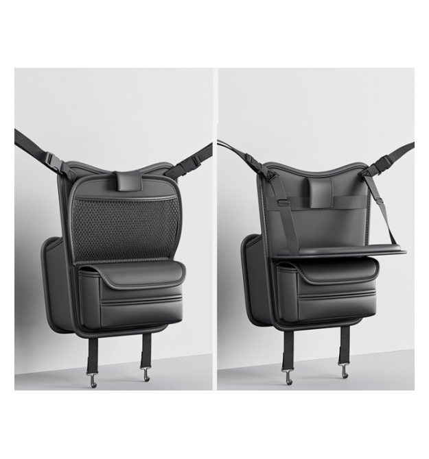 Автомобільний органайзер CABULE між сидіннями, 35x28х15см, двосторонній, кріплення до передніх сидінь ременями, 4 відділення + м