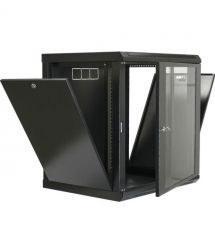 Шкаф 12U, 600х600х640 мм (ШxГxВ), L-type, акриловое стекло, черный