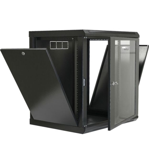 Шафа 19" 12U, 600x600x640мм (Ш*Г*В), економ, акрилове скло, чорна