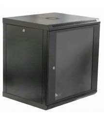 Шкаф 12U, 600х600х640 мм (ШxГxВ), L-type, акриловое стекло, черный