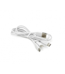 Кабель HOCO X1 USB-1 3 in 1 Micro - Iphone - Type-C, 2A, довжина 1м, White, Box