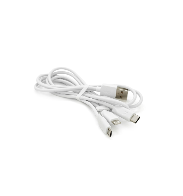 Кабель HOCO X1 USB-1 3 in 1 Micro - Iphone - Type-C, 2A, довжина 1м, White, Box