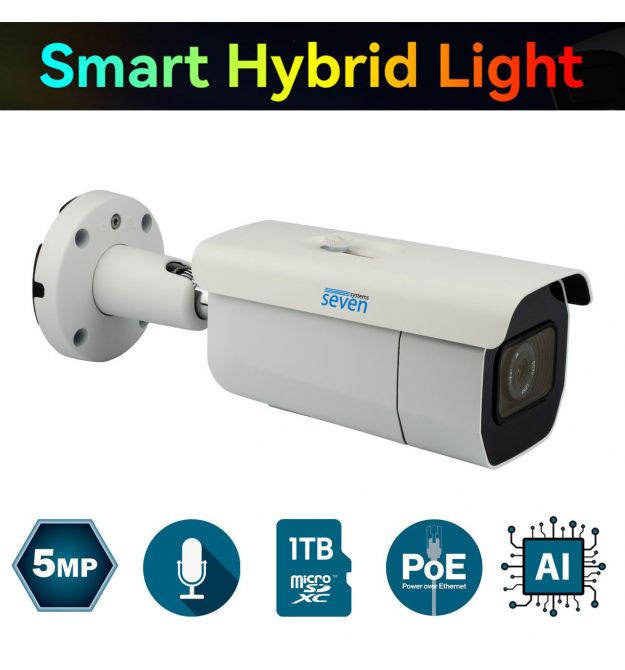 IP-видеокамера 5 Мп SEVEN IP-7255PA-DL white 2,8 мм с умной двойной подсветкой