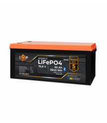 Аккумулятор LP LiFePO4 76,8V - 50 Ah (3840Wh) (BMS 80A/50А) пластик Smart BT