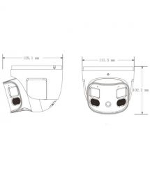 IP-відеокамера панорамна 4Mp*2 TVT TD-9585E3B-DP f-2.8mm, ІЧ+LED підсвічування, 2 мікрофони