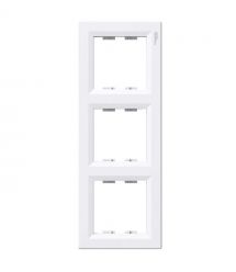 Рамка 3-местная вертикальная белая Schneider Electric ASFORA