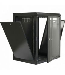 Шкаф 18U, 600х600х907 мм (ШxГxВ), L-type, акриловое стекло, черный