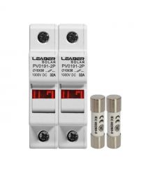 Комплект роз'єднувача та запобіжника 1000V Leader 32A PV0191-2P та 2 шт. 15A BX0234 для сонячних панелей