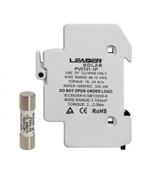 Комплект роз'єднувача та запобіжника 1000V Leader 32A PV0191-1P та 15A BX0234 для сонячних панелей