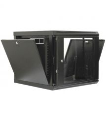 Шкаф 9U, 600x500x507 мм (ШxГxВ), L-type, акриловое стекло, черный