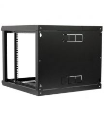 Шкаф 9U, 600x500x507 мм (ШxГxВ), L-type, акриловое стекло, черный