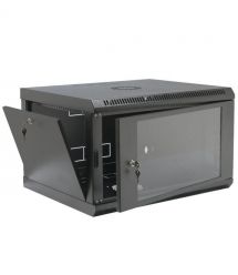 Шкаф 6U, 600х400х373 мм (ШxГxВ), L-type, акриловое стекло, черный