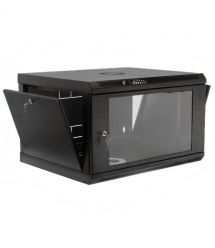 Шкаф 6U, 600х400х373 мм (ШxГxВ), L-type, акриловое стекло, черный