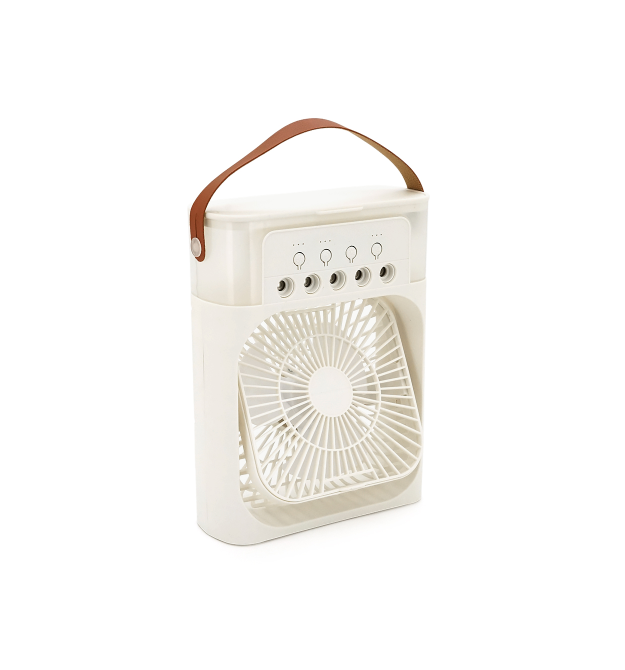 Портативний настільний вентилятор CB-410 з охолодженням, 160х160мм, 3 режими, живлення 220В, USB-кабель, White, Box