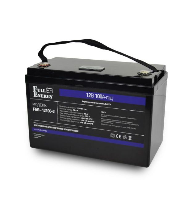 Акумулятор LiFePO4 літій залізо фосфатний 12.8В 100А·год Full Energy FEG-12100-2 (C)