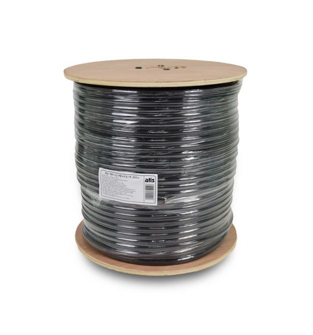 Кабель ATIS RG590 CU PE+2*0.75 бухта 305m