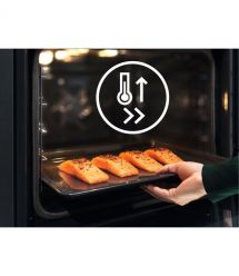 Electrolux Духовой шкаф Electrolux электрический, 72л, A++, дисплей, конвекция, пиролиз, телескопические направляющие, черный