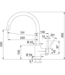 Franke Смеситель Lina /115.0626.019/с поворотным изливом/черный матовий