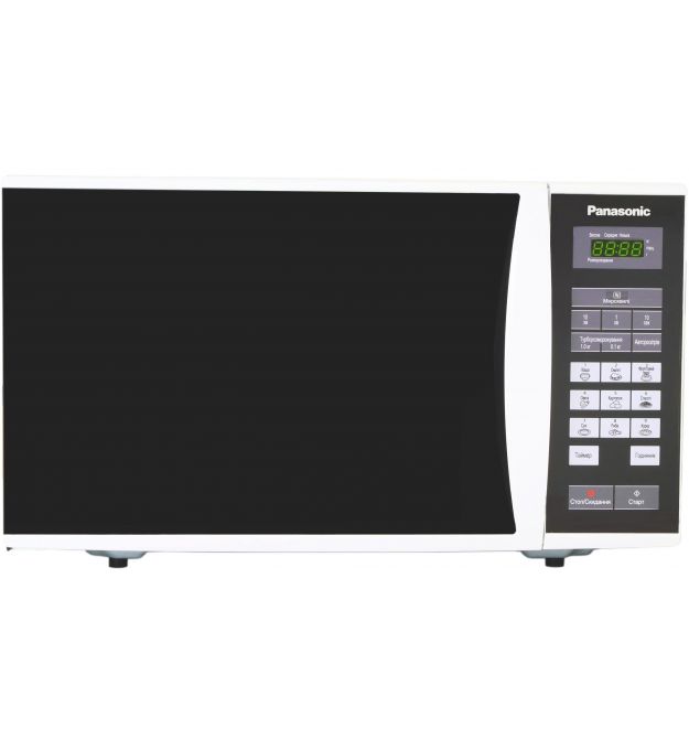 Panasonic Микроволновая печь, 25л, 800Вт, дисплей, откр. ручкой, бело-черный