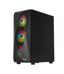 2E Gaming Корпус Aruba G3313W, без БП 1xUSB3.0, 2xUSB2.0, 5x120мм ARGB, VGA 300мм, LCS ready, HUB, TG Side Panel, ATX, чёрный