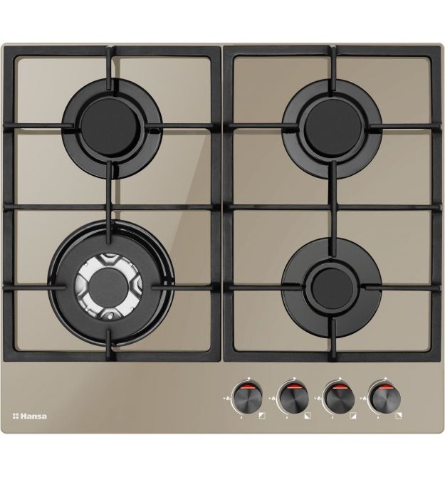 Hansa Варочная поверхность Hansa газ на стекле, 59см, чугун, бежевый