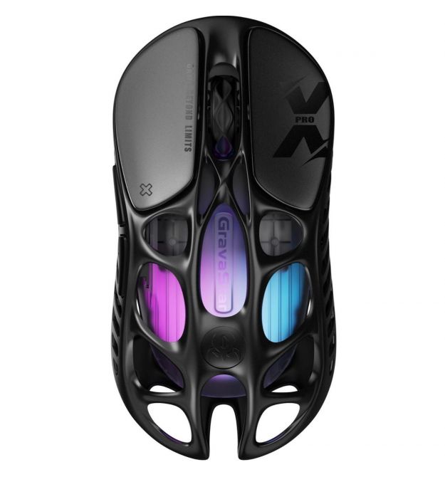 GravaStar Мышь Mercury X Pro, 8K, BT/WL/USB-A, RGB, чорний