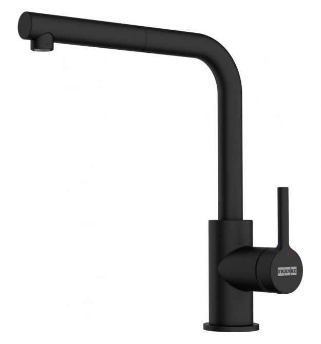 Franke Смеситель для кухни Franke Lina L Pull Out, дл.излива - 254 мм, поворотный, 1 рычаг, хром-черный