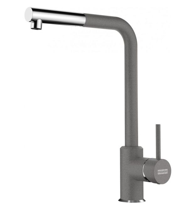 Franke Смеситель для кухни Franke Sirius Pull Out, дл.излива - 298 мм, поворотный, 1 рычаг, хром- серый камень