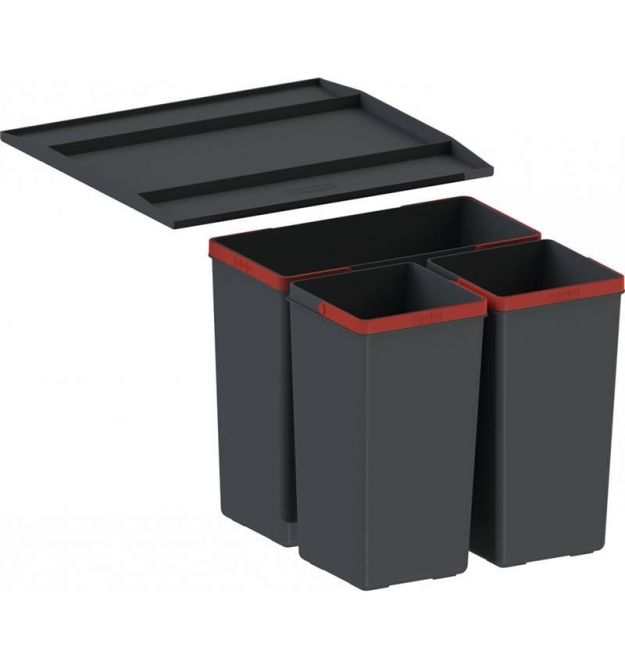 Franke Сортер для мусора Franke Easysort 450-1-2, 2 шт. x 14.5 л, крышка, черный пластик