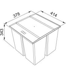 Franke Сортер для мусора Franke Easysort 450-1-2, 2 шт. x 14.5 л, крышка, черный пластик