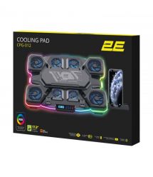 2E Gaming Подставка для ноутбука CPG-012, до 17.3", 1xUSB-C, LCD/semiconductor cooling pad, RGB, чёрный